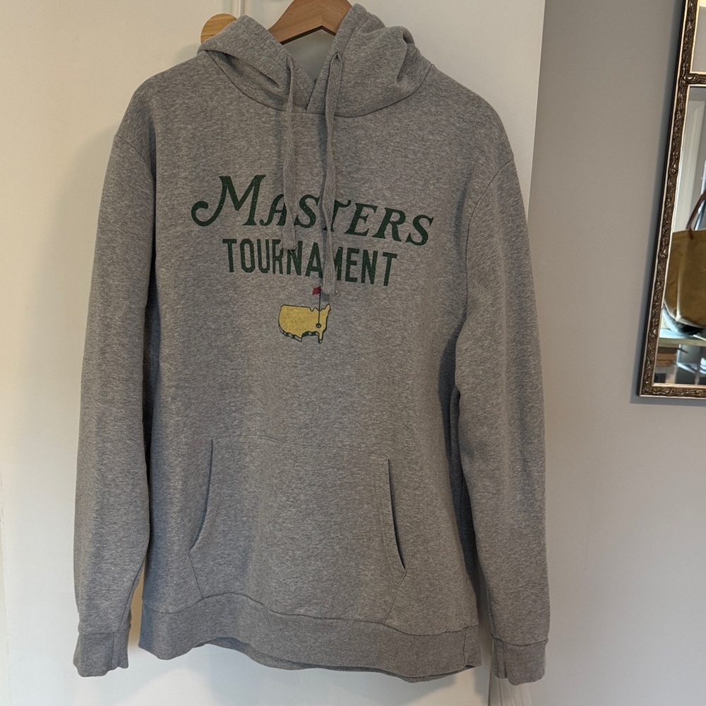 Masters Gray Hoodie with Green Logo and Yellow Map Graphic